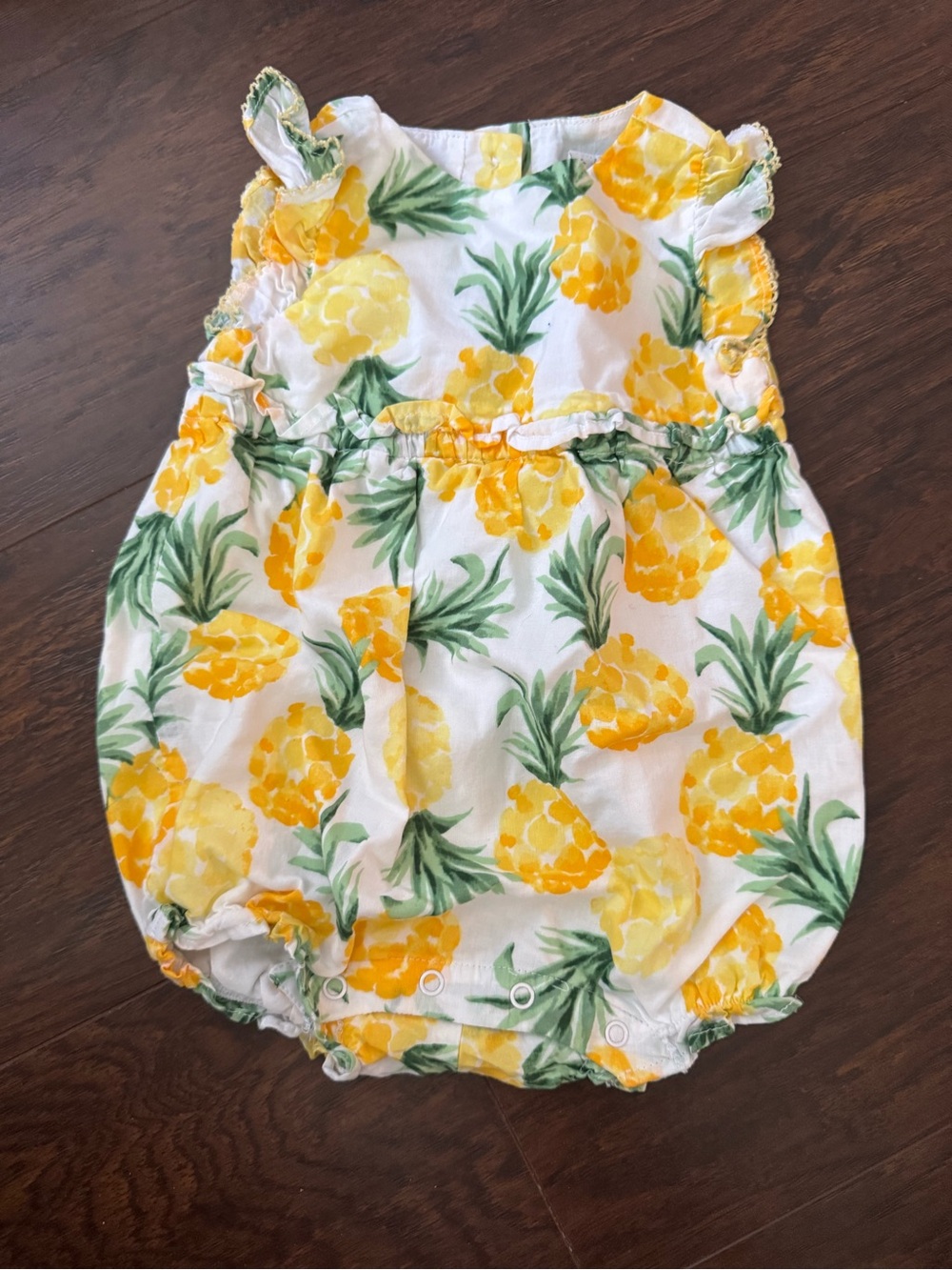 Janie and Jack Pineapple Print One-Piece Romper in Yellow and Green